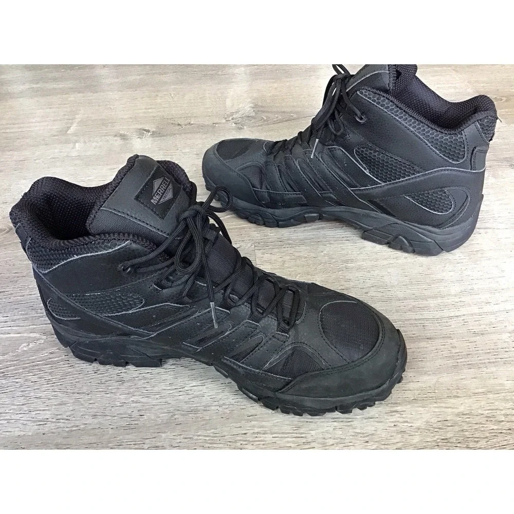 Merrel J15853 Men's Moab 2 Mid Tactical Waterproof Black Boots Size 14 M Boot